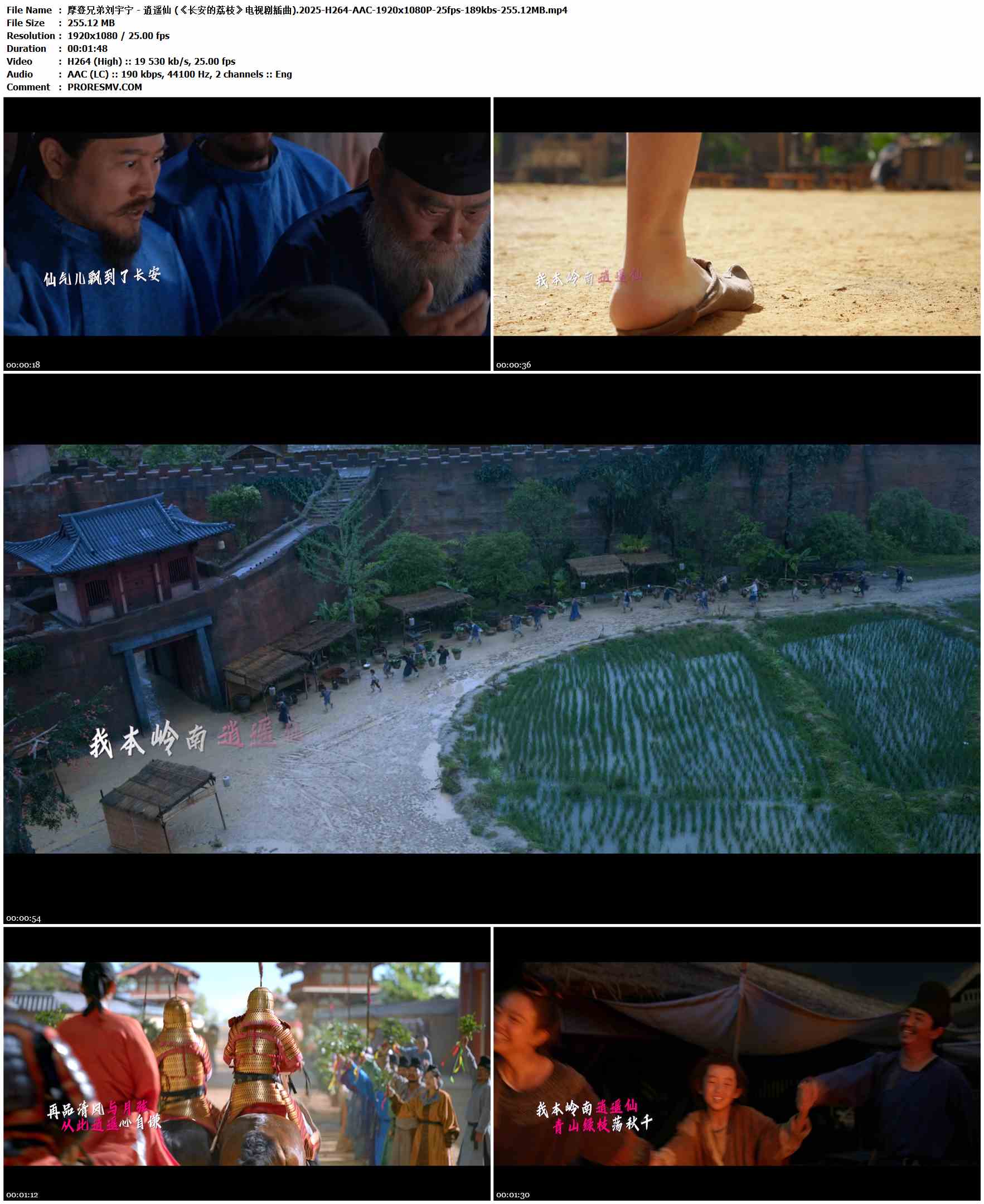 摩登兄弟刘宇宁 - 逍遥仙 (《长安的荔枝》电视剧插曲).2025-H264-AAC-1920x1080P-25fps-189kbs-255.12MB官方MV_高清MV